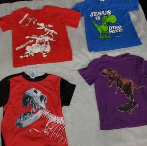 Size 4T lot of dinosaur T shirts for boys